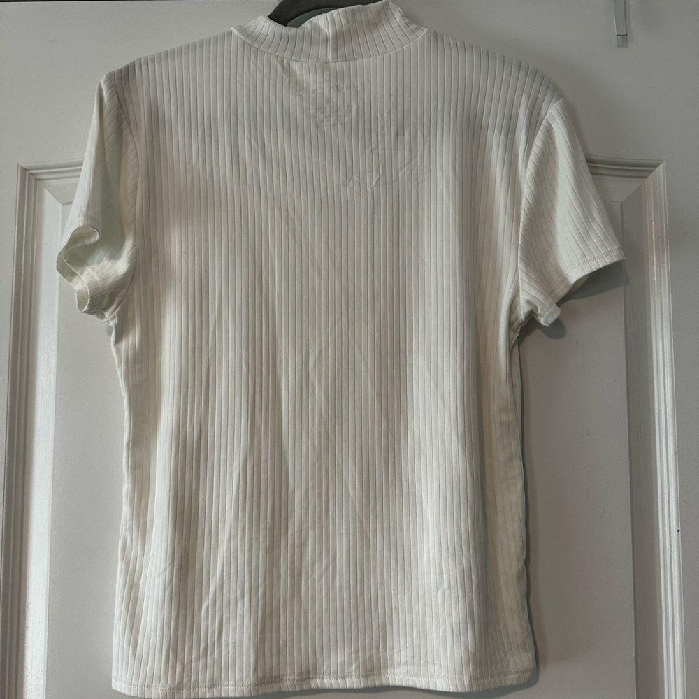 Cream Ribbed Turtle Neck - Picture 2 of 3